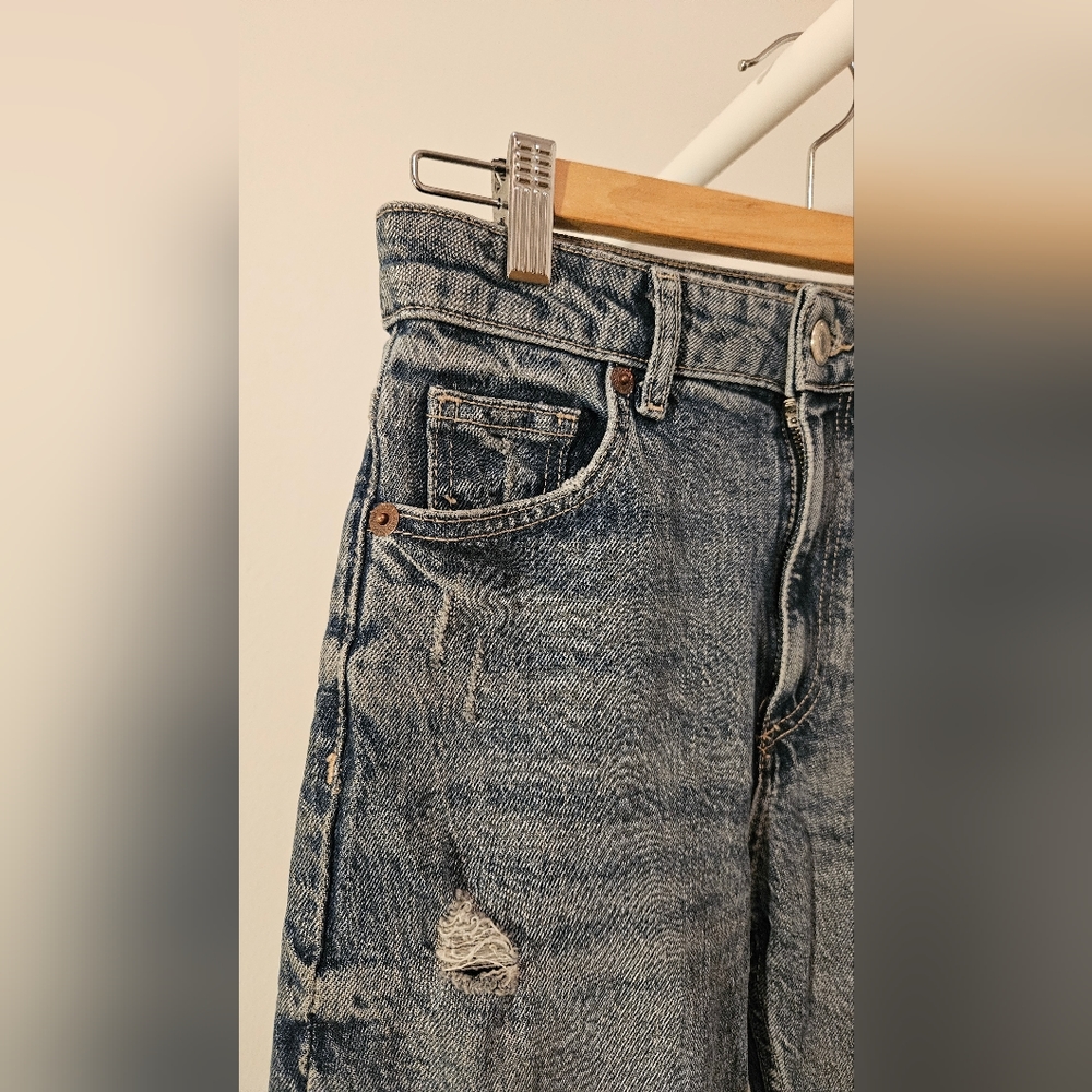 ZARA Mid-Rise Distressed Jeans